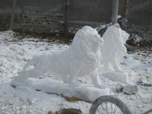 QuYang stone carving QuYang sculpture Animal carving stone lion sculpture European stone lion -OS081