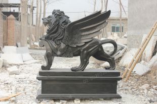 QuYang stone carving QuYang sculpture Animal carving stone lion sculpture European stone lion -OS084