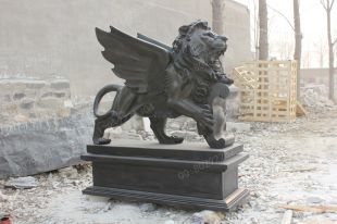 QuYang stone carving QuYang sculpture Animal carving stone lion sculpture European stone lion -OS085