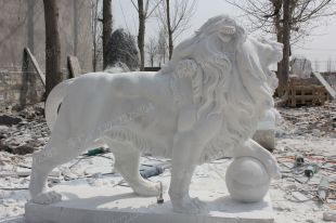 QuYang stone carving QuYang sculpture Animal carving stone lion sculpture European stone lion -OS088