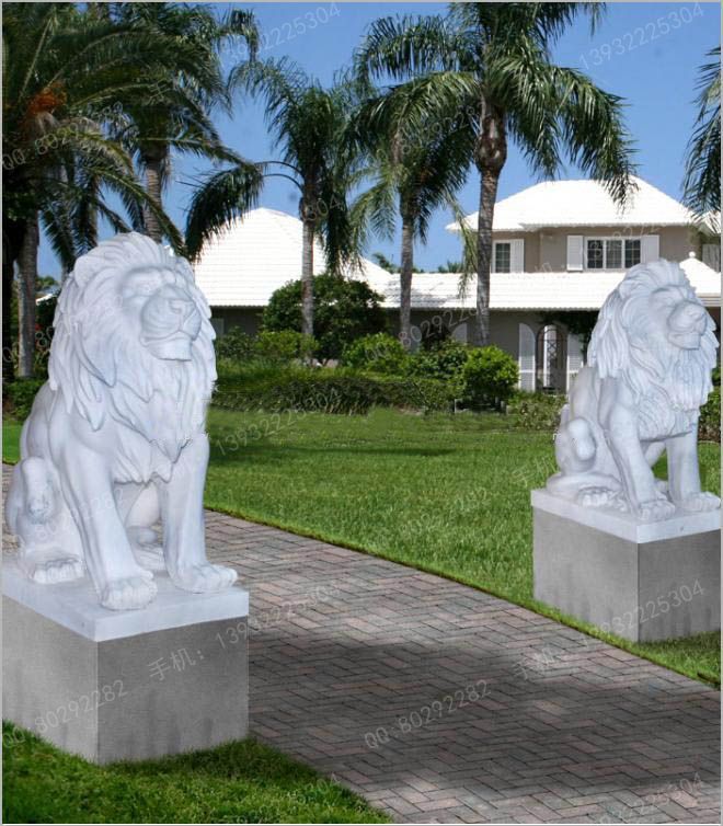 Animal carving stone lion sculpture stone lion price stone lion picture European stone lion -OS348