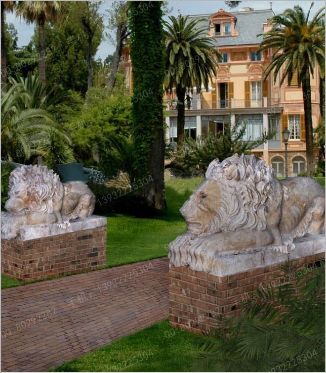 Animal carving stone lion sculpture stone lion price stone lion picture European stone lion -OS349