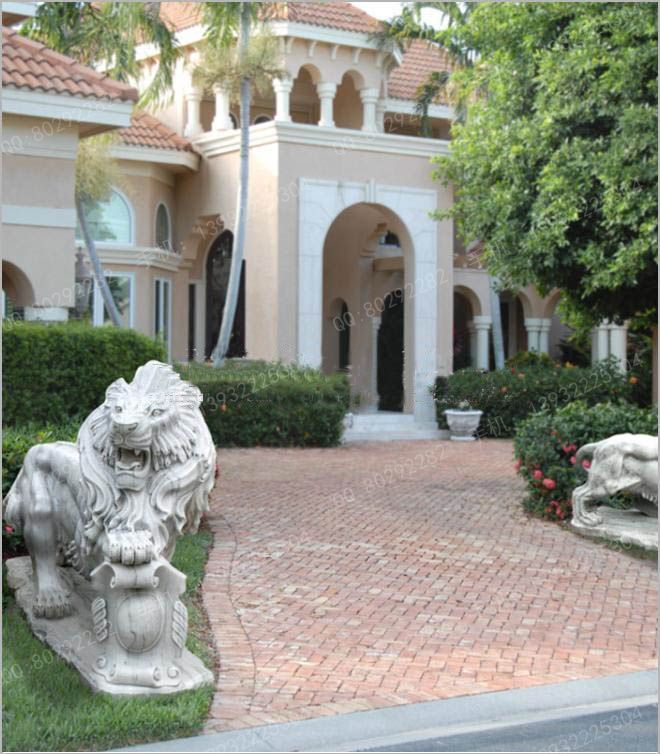 Animal carving stone lion sculpture stone lion price stone lion picture European stone lion -OS352
