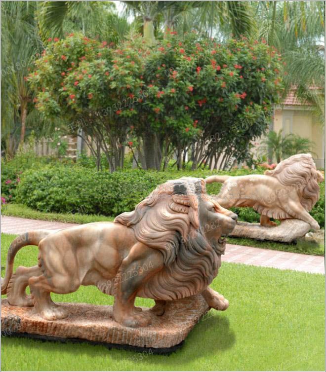 Animal carving stone lion sculpture stone lion price stone lion picture European stone lion -OS353