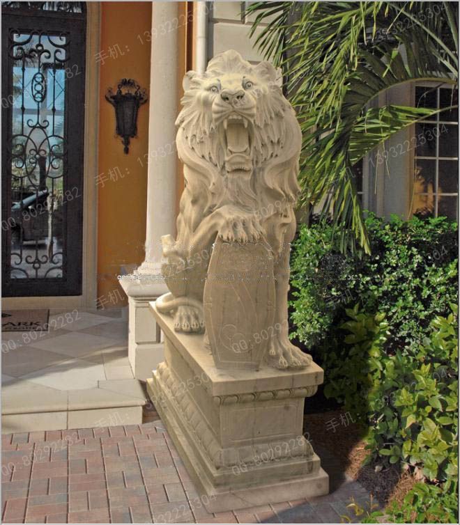 Animal carving stone lion sculpture stone lion price stone lion picture European stone lion -OS354