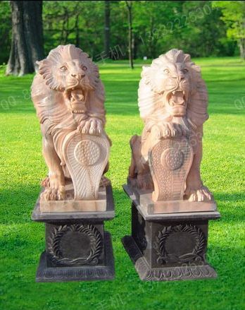Animal carving stone lion sculpture stone lion price stone lion picture European stone lion -OS363