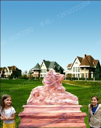 Animal carving stone lion sculpture stone lion price stone lion picture European stone lion -OS371