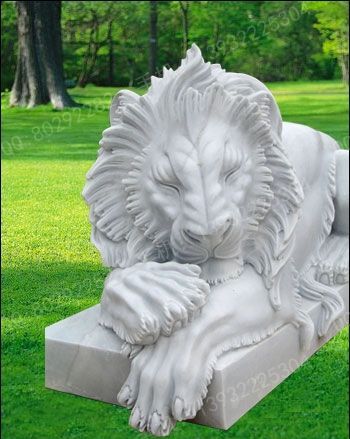 Animal carving stone lion sculpture stone lion price stone lion picture European stone lion -OS375
