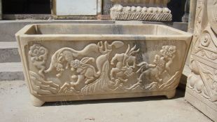 Ancient stone carving aquarium, Ancient stone carving flowerpot YG011