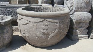 Ancient stone carving aquarium, Ancient stone carving flowerpot YG012
