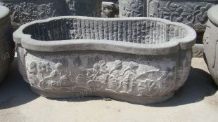 Ancient stone carving aquarium, Ancient stone carving flowerpot YG013