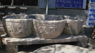 Ancient stone carving aquarium, Ancient stone carving flowerpot YG016
