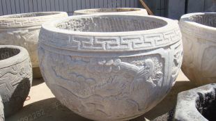 Ancient stone carving aquarium, Ancient stone carving flowerpot YG018