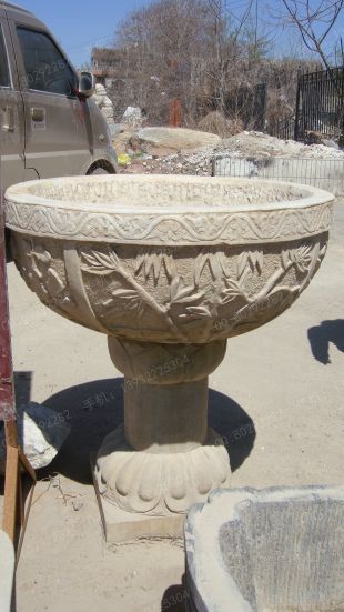 Ancient stone carving aquarium, Ancient stone carving flowerpot YG019