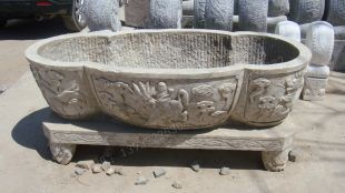 Ancient stone carving aquarium, Ancient stone carving flowerpot YG022