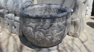 Ancient stone carving aquarium, Ancient stone carving flowerpot YG023