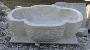 Ancient stone carving aquarium, Ancient stone carving flowerpot YG033