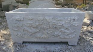 Ancient stone carving aquarium, Ancient stone carving flowerpot YG034
