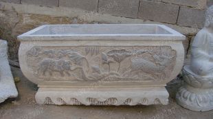 Ancient stone carving aquarium, Ancient stone carving flowerpot YG040