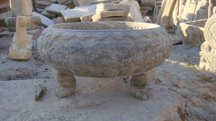 Ancient stone carving aquarium, Ancient stone carving flowerpot YG043