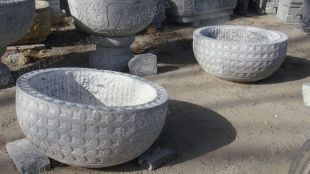 Ancient stone carving aquarium, Ancient stone carving flowerpot YG051