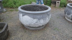 Ancient stone carving aquarium, Ancient stone carving flowerpot YG060