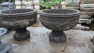 Ancient stone carving aquarium, Ancient stone carving flowerpot YG061