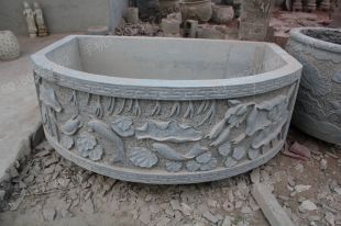 Ancient stone carving aquarium, Ancient stone carving flowerpot YG474