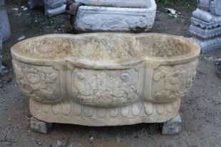 Ancient stone carving aquarium, Ancient stone carving flowerpot YG495