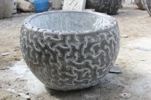 Ancient stone carving aquarium, Ancient stone carving flowerpot YG537