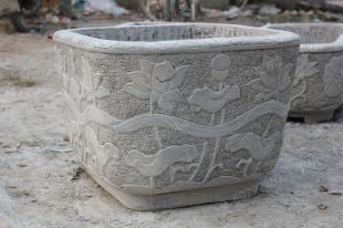 Ancient stone carving aquarium, Ancient stone carving flowerpot YG541