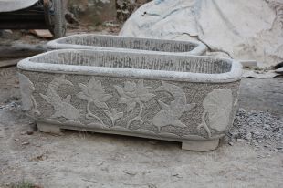 Ancient stone carving aquarium, Ancient stone carving flowerpot YG542