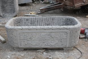 Ancient stone carving aquarium, Ancient stone carving flowerpot YG543