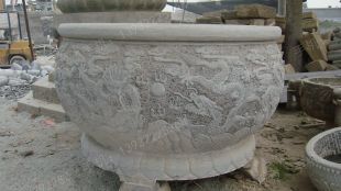 Ancient stone carving aquarium, Ancient stone carving flowerpot YG568