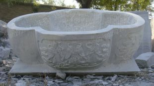 Ancient stone carving aquarium, Ancient stone carving flowerpot YG576