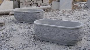 Ancient stone carving aquarium, Ancient stone carving flowerpot YG579