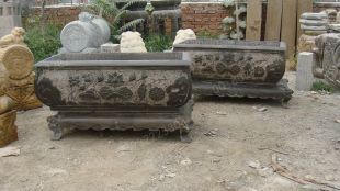 Ancient stone carving aquarium, Ancient stone carving flowerpot YG582