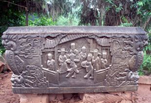 Ancient stone carving aquarium, Ancient stone carving flowerpot YG585
