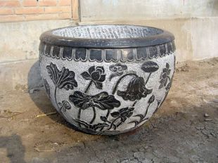 Ancient stone carving aquarium, Ancient stone carving flowerpot YG589