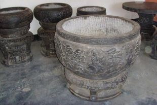 Ancient stone carving aquarium, Ancient stone carving flowerpot YG590