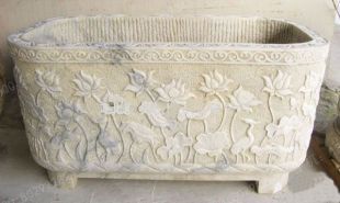 Ancient stone carving aquarium, Ancient stone carving flowerpot YG591