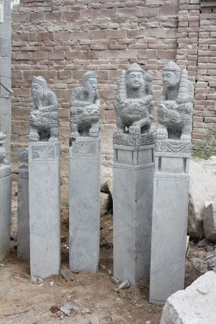 曲阳仿古拴马桩 石雕拴马桩 胡人戏狮拴马桩 拴马桩图片 拴马桩价格 西安拴马桩-SMZ062