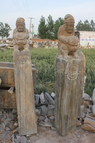 曲阳仿古拴马桩 石雕拴马桩 胡人戏狮拴马桩 拴马桩图片 拴马桩价格 西安拴马桩-SMZ066