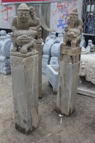 曲阳仿古拴马桩 石雕拴马桩 胡人戏狮拴马桩 拴马桩图片 拴马桩价格 西安拴马桩-SMZ072