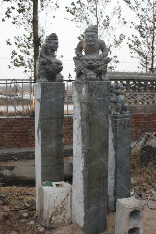 曲阳仿古拴马桩 石雕拴马桩 胡人戏狮拴马桩 拴马桩图片 拴马桩价格 西安拴马桩-SMZ083