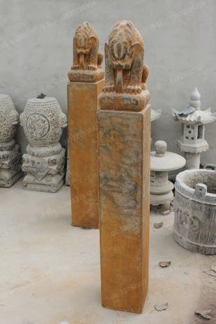 曲阳仿古拴马桩 石雕拴马桩 四方神拴马桩 青龙白虎朱雀玄武拴马桩 拴马桩图片 拴马桩价格-SMZ149