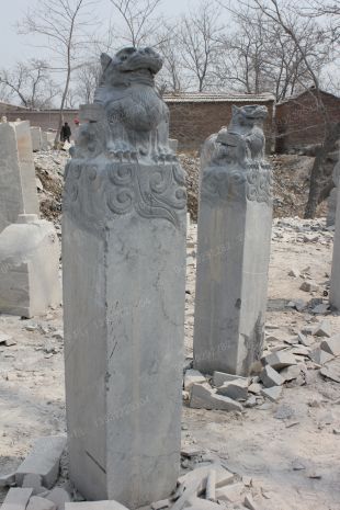曲阳仿古拴马桩 石雕拴马桩 四方神拴马桩 青龙白虎朱雀玄武拴马桩 拴马桩图片 拴马桩价格-SMZ158