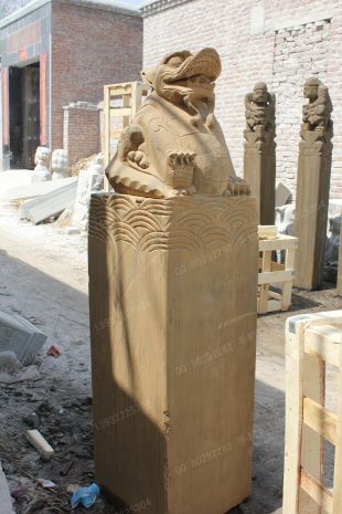 曲阳仿古拴马桩 石雕拴马桩 四方神拴马桩 青龙白虎朱雀玄武拴马桩 拴马桩图片 拴马桩价格-SMZ163