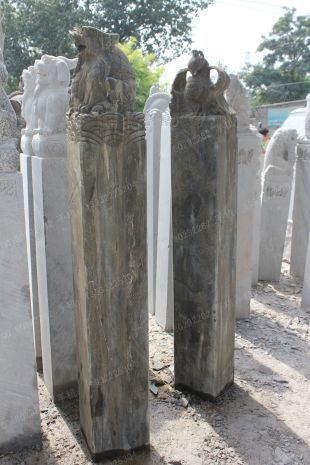 曲阳仿古拴马桩 石雕拴马桩 四方神拴马桩 青龙白虎朱雀玄武拴马桩 拴马桩图片 拴马桩价格-SMZ193