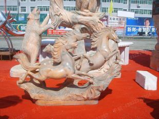 animal horse sculpture, stone animal sculpture, marble animal horse sculpture DW071